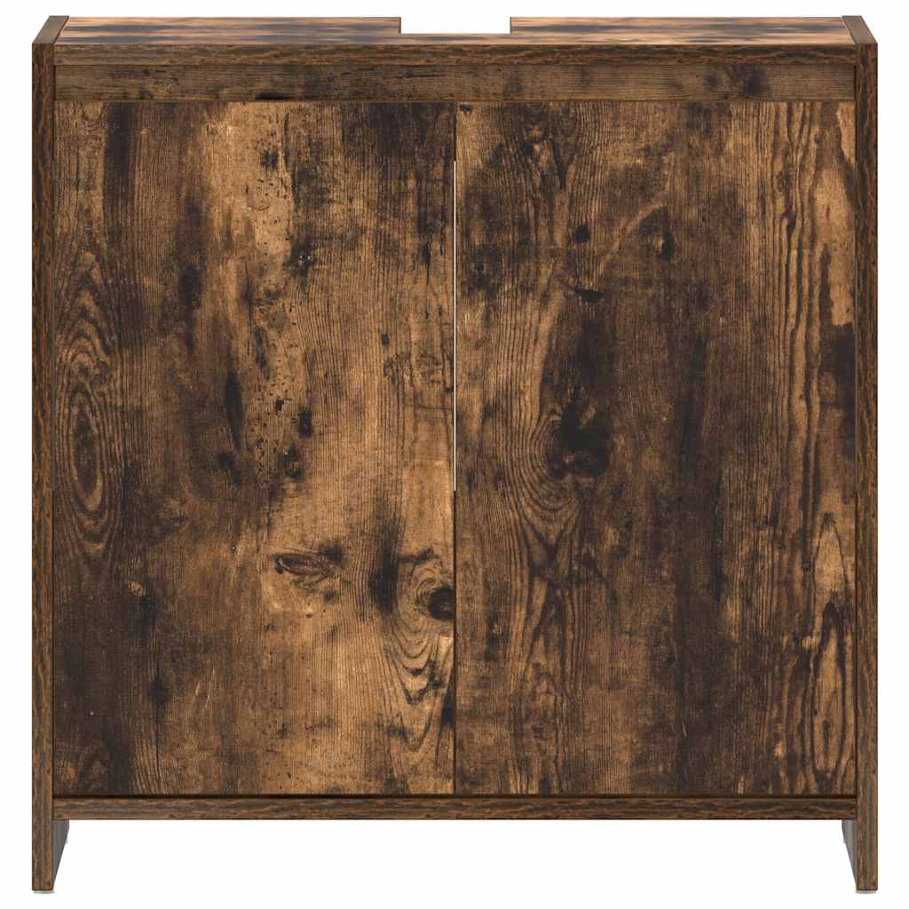 Bathroom Cabinet Smoked Oak 60x33x60 cm Engineered Wood