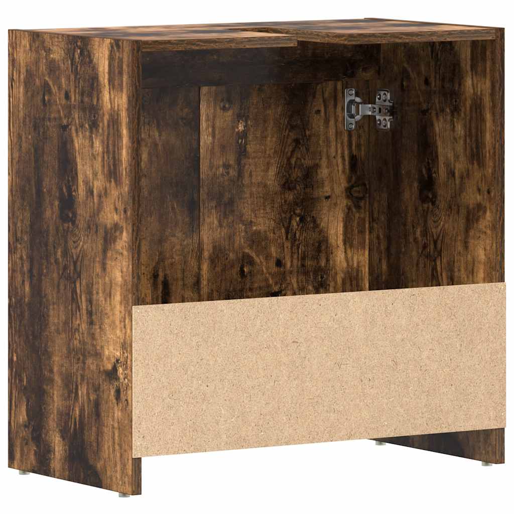 Bathroom Cabinet Smoked Oak 60x33x60 cm Engineered Wood
