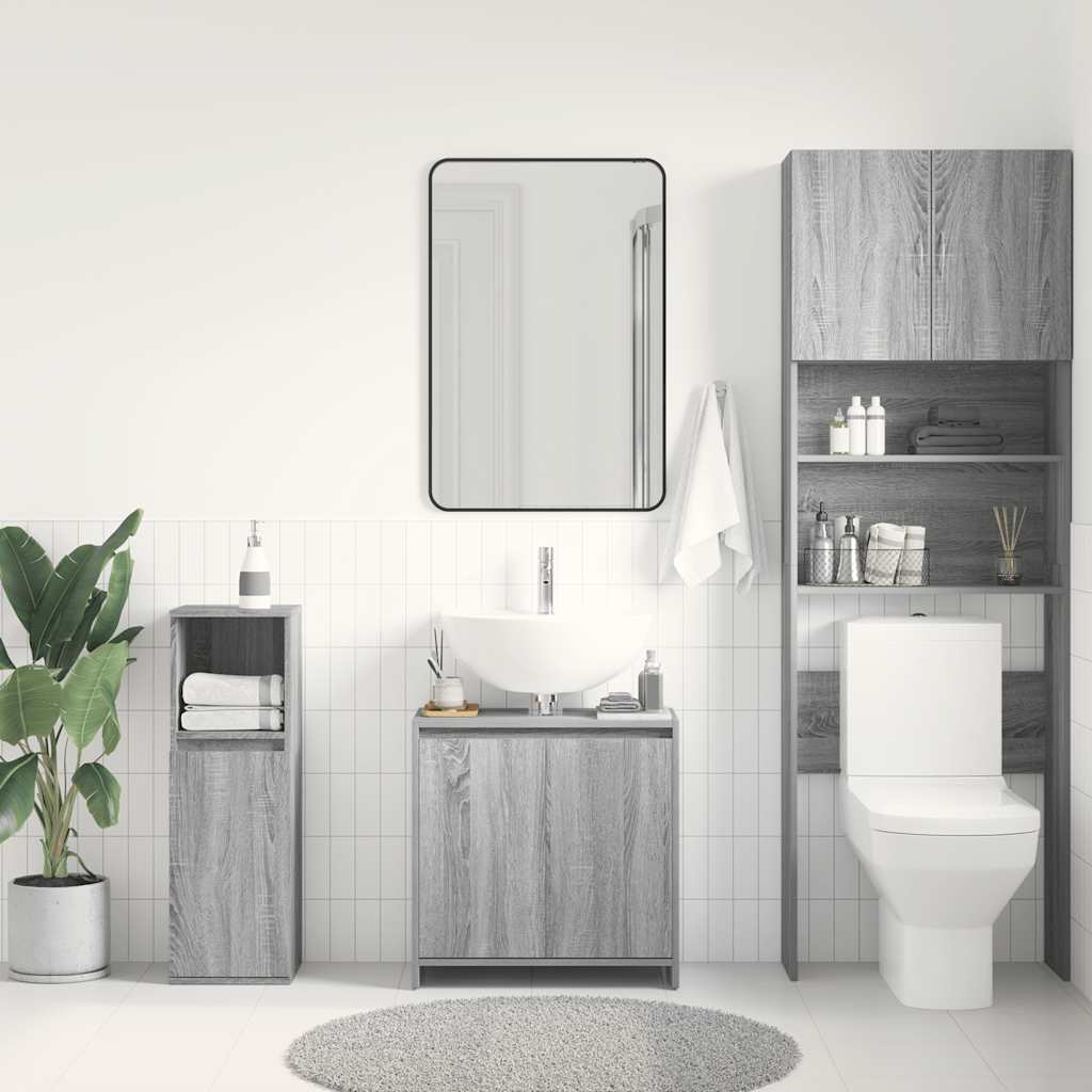 Bathroom Cabinet Grey Sonoma 60x33x60 cm Engineered Wood
