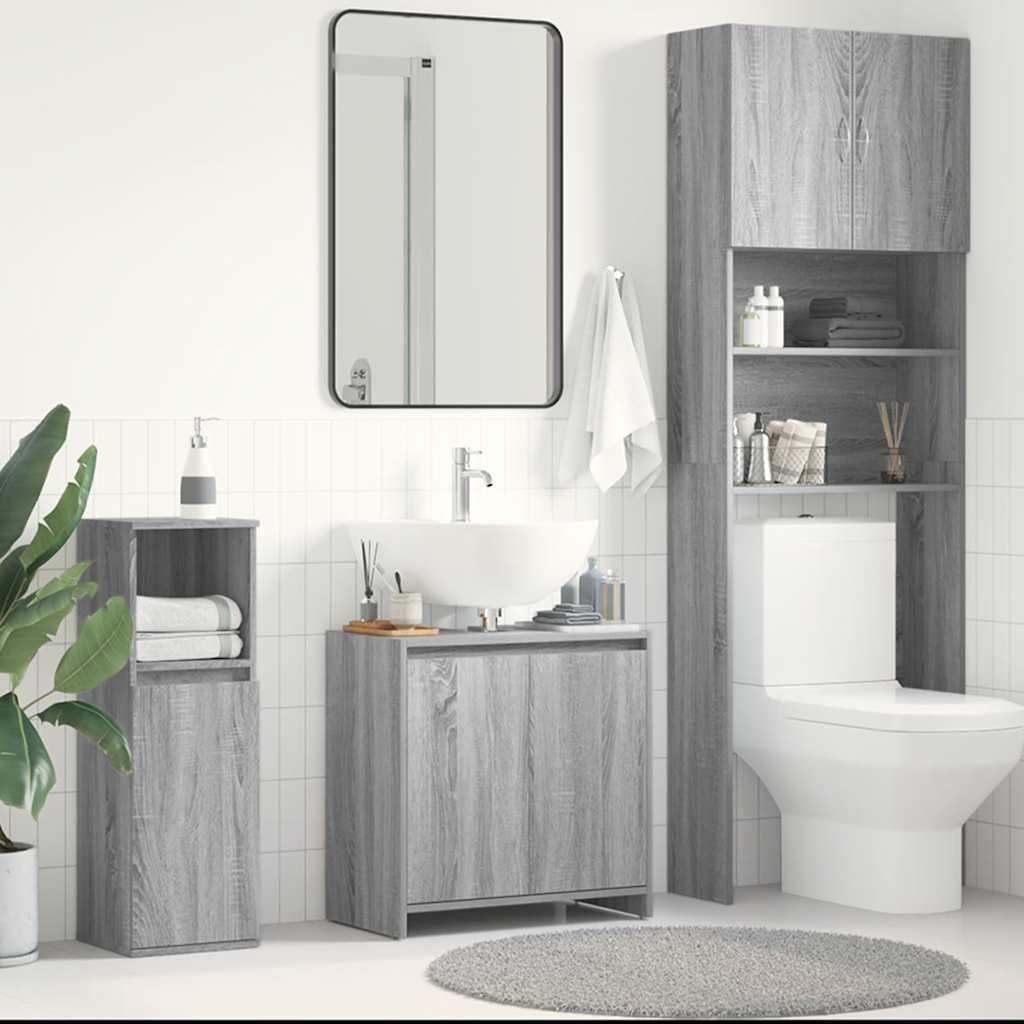 Bathroom Cabinet Grey Sonoma 60x33x60 cm Engineered Wood
