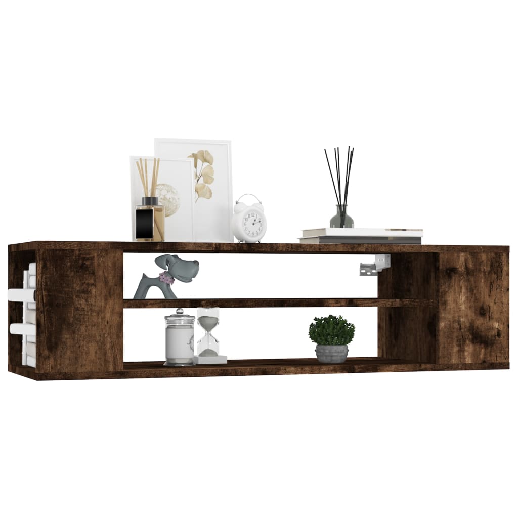 Hanging TV Cabinet Smoked Oak 100x30x26,5 cm Engineered Wood