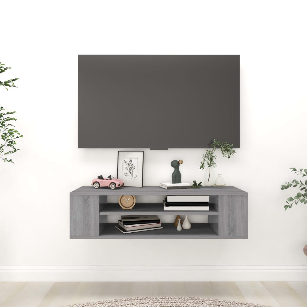 Hanging TV Cabinet Grey Sonoma 100x30x26,5 cm Engineered Wood
