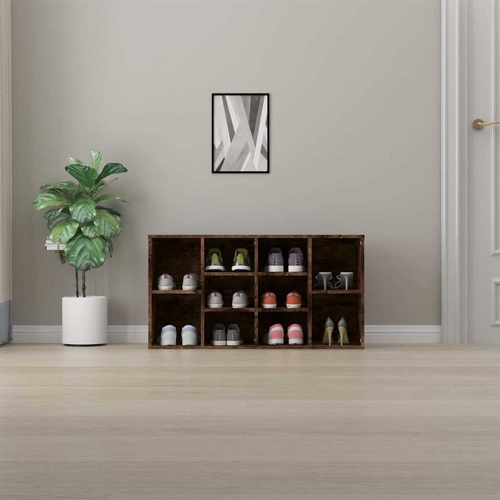 Shoe Bench Smoked Oak 103x30x55 cm Engineered Wood