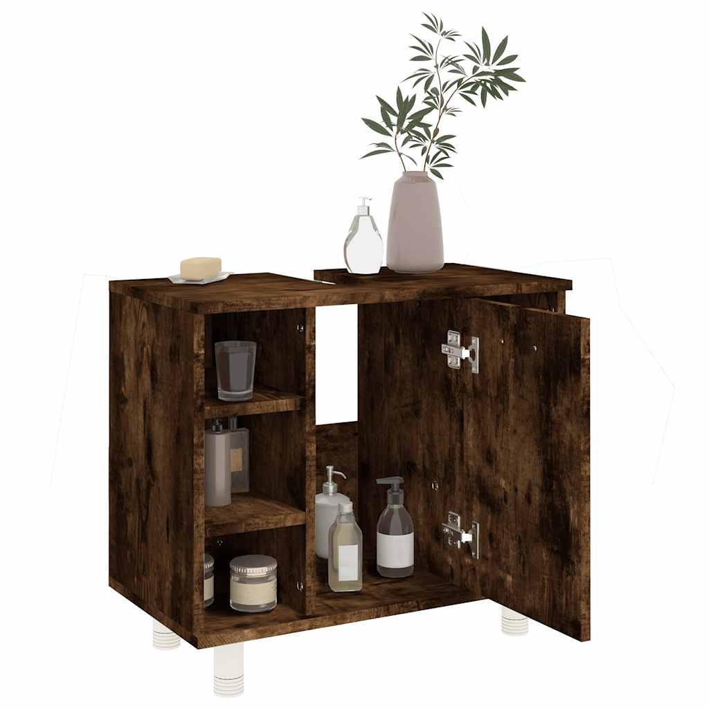 Bathroom Cabinet Smoked Oak 60x32x53,5 cm Engineered Wood