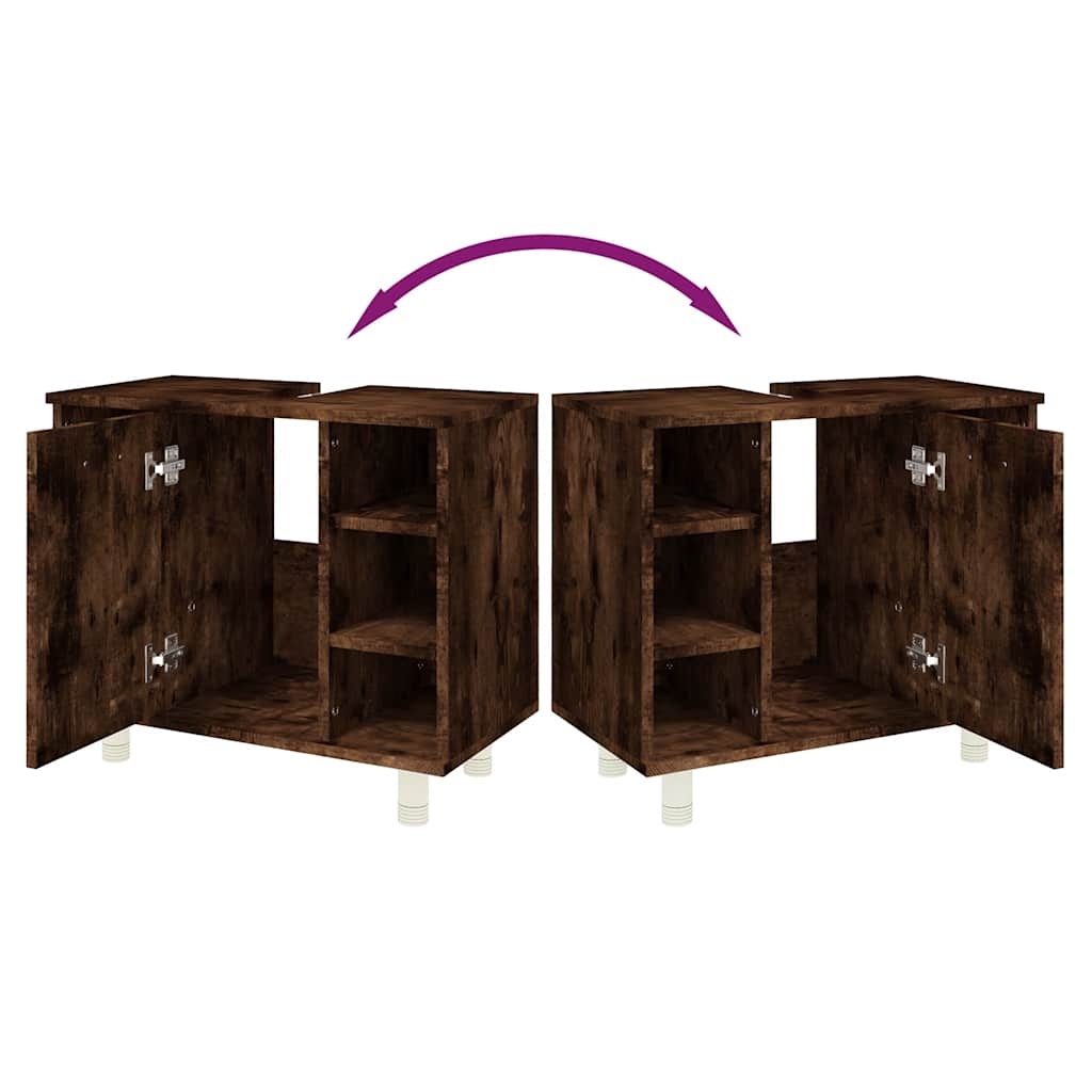 Bathroom Cabinet Smoked Oak 60x32x53,5 cm Engineered Wood