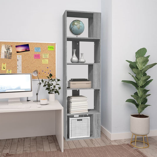 Book Cabinet | Grey Sonoma | Engineered wood | Tall | Book Cabinet