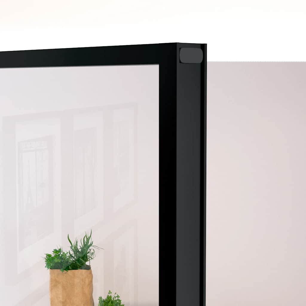 Interior Door Black 76x201.5 cm Tempered Glass&Aluminium