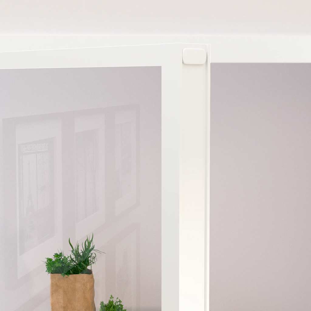 Interior Door White 76x201.5 cm Tempered Glass&Aluminium Slim