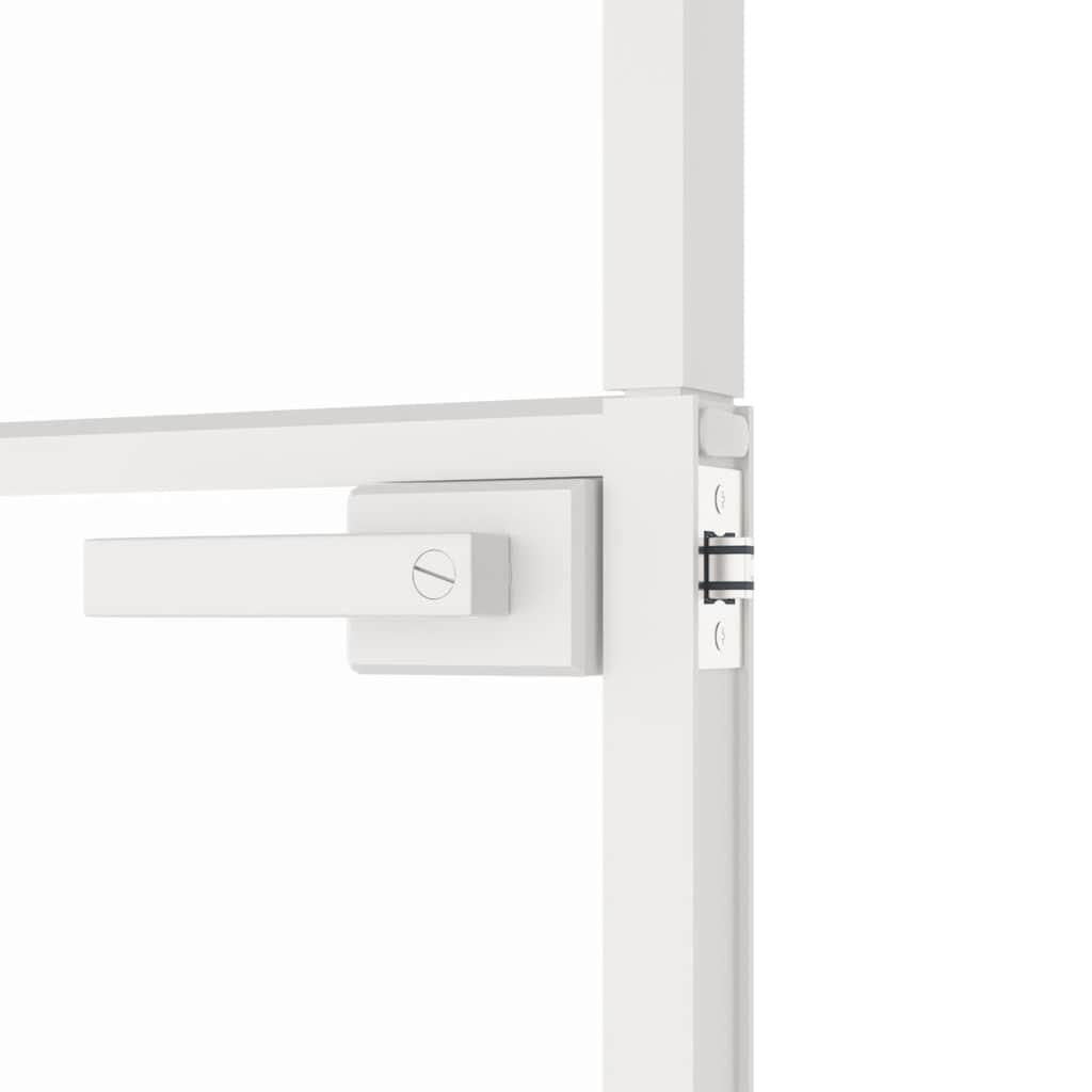 Interior Door White 93x201.5 cm Tempered Glass&Aluminium Slim