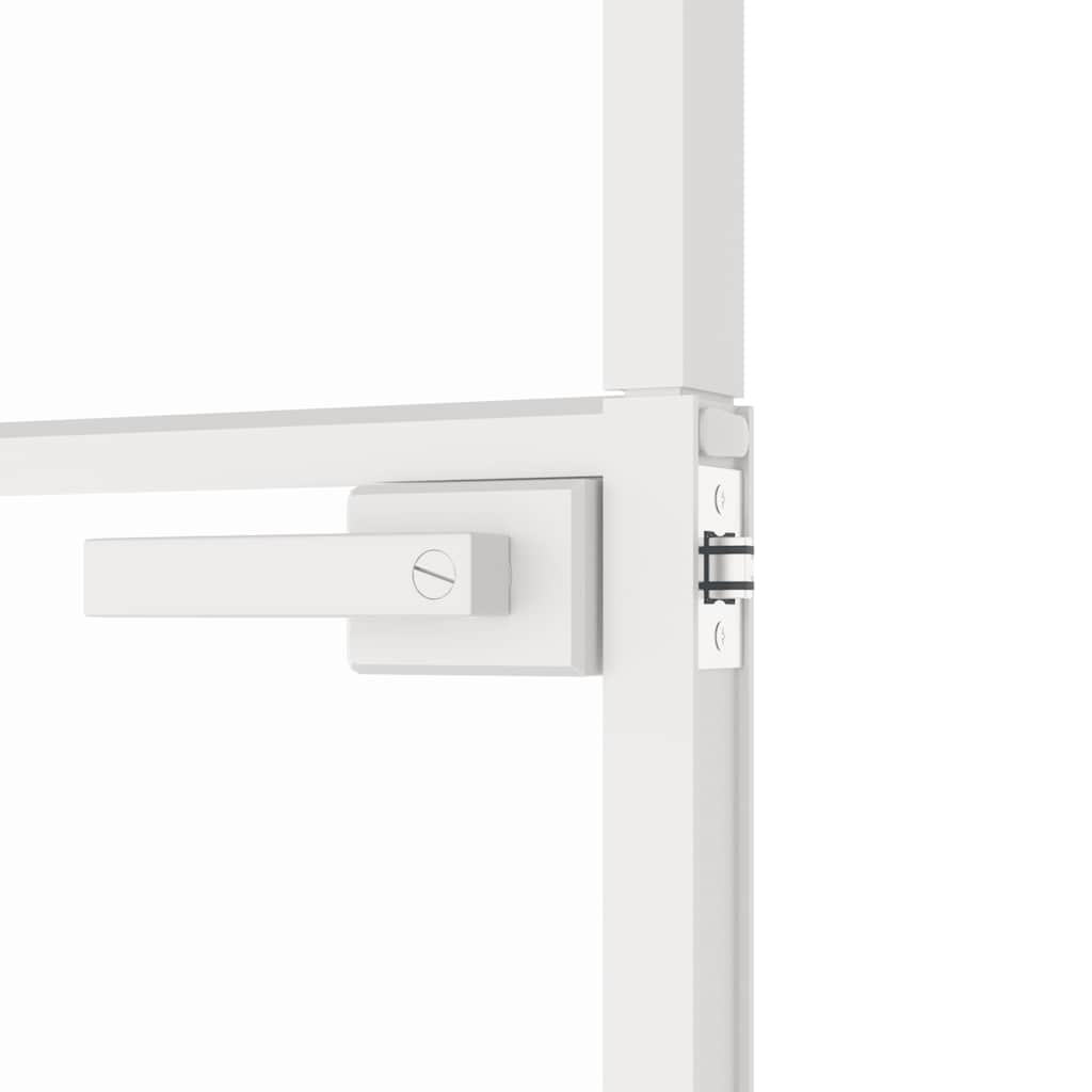 Interior Door White 102x201.5 cm Tempered Glass&Aluminium Slim