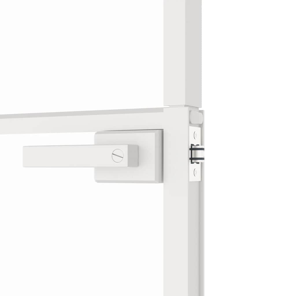 Interior Door White 83x201.5 cm Tempered Glass&Aluminium Slim