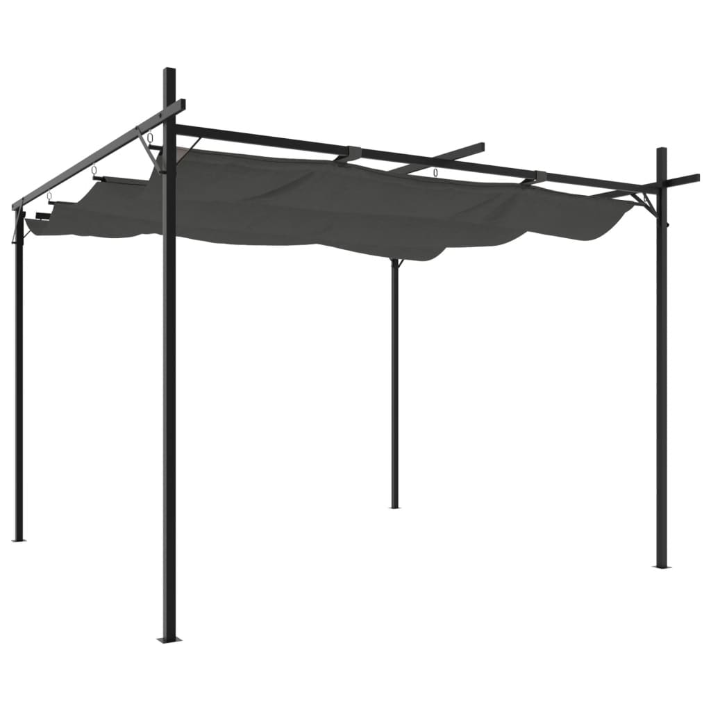 vidaXL Pergola with Retractable Roof Anthracite 295x292x230 cm