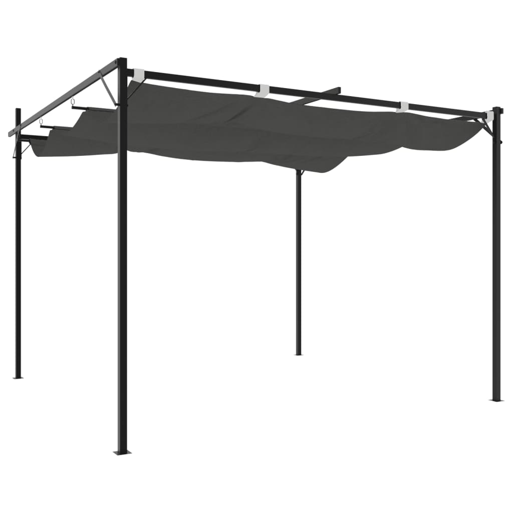 vidaXL Pergola with Retractable Roof Anthracite 295x292x230 cm