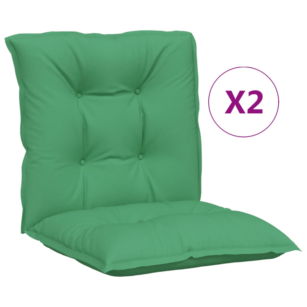 Garden Lowback Chair Cushions 2 pcs Green 100x50x7 cm Fabric