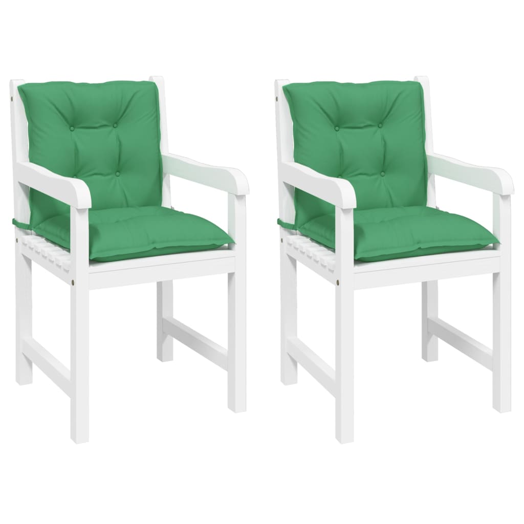 Garden Lowback Chair Cushions 2 pcs Green 100x50x7 cm Fabric