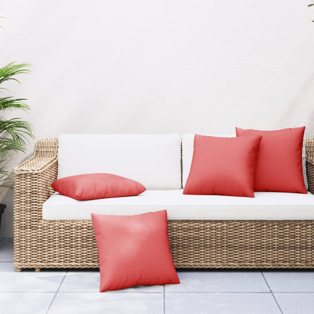 vidaXL Sofa Cushions 4 pcs Red 60x60 cm Fabric