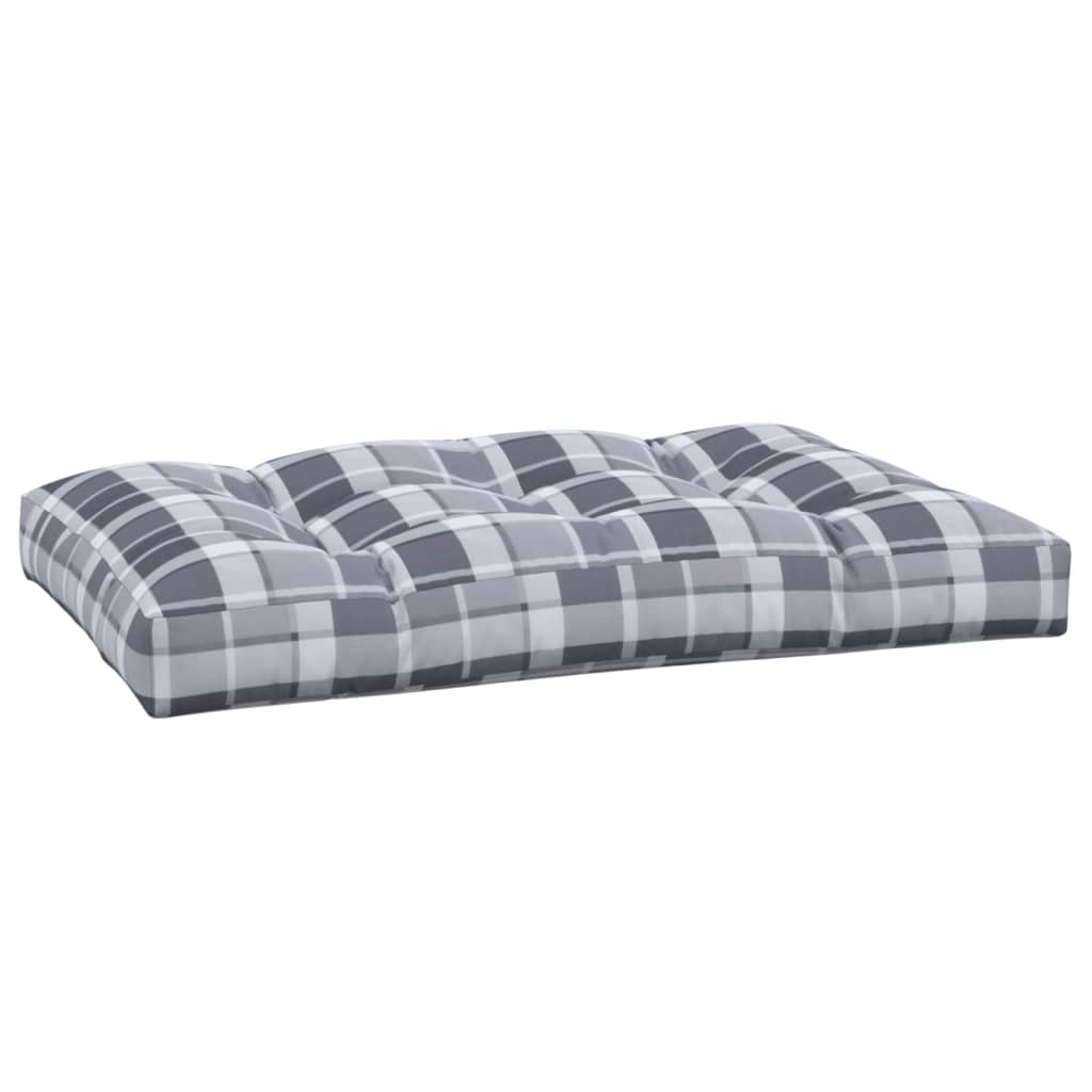 Pallet Cushion Grey Check Pattern 120x80x12 cm Fabric
