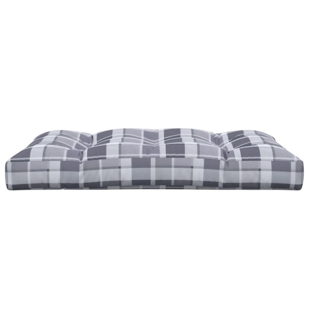 Pallet Cushion Grey Check Pattern 120x80x12 cm Fabric