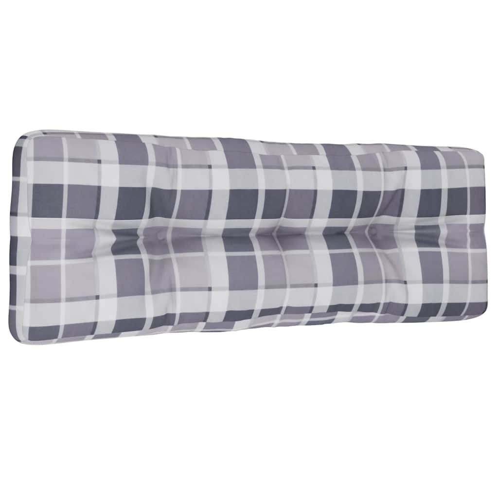 Pallet Cushion Grey Check Pattern 120x40x12 cm Fabric