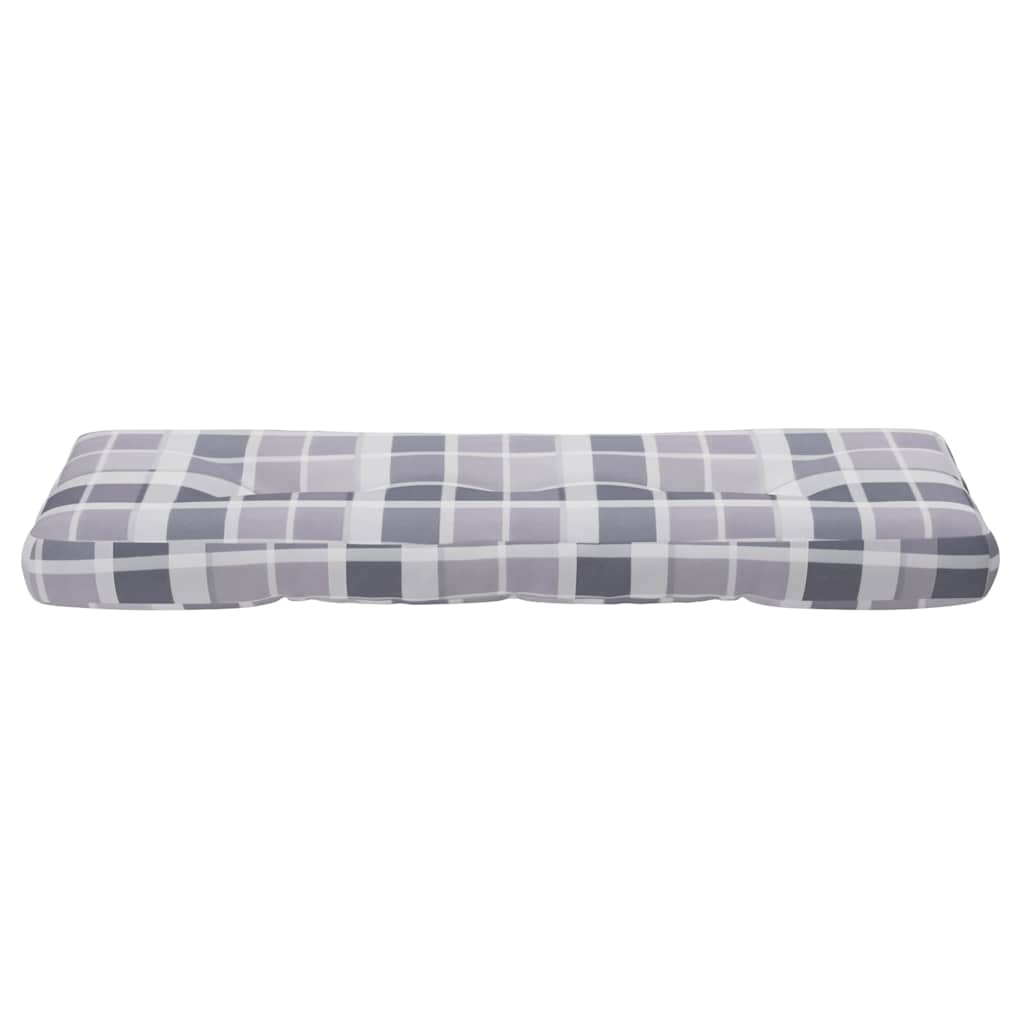 Pallet Cushion Grey Check Pattern 120x40x12 cm Fabric