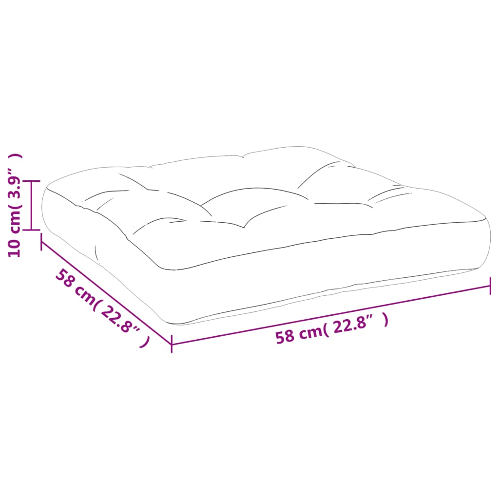 Pallet Cushion Green 58x58x10 cm Fabric