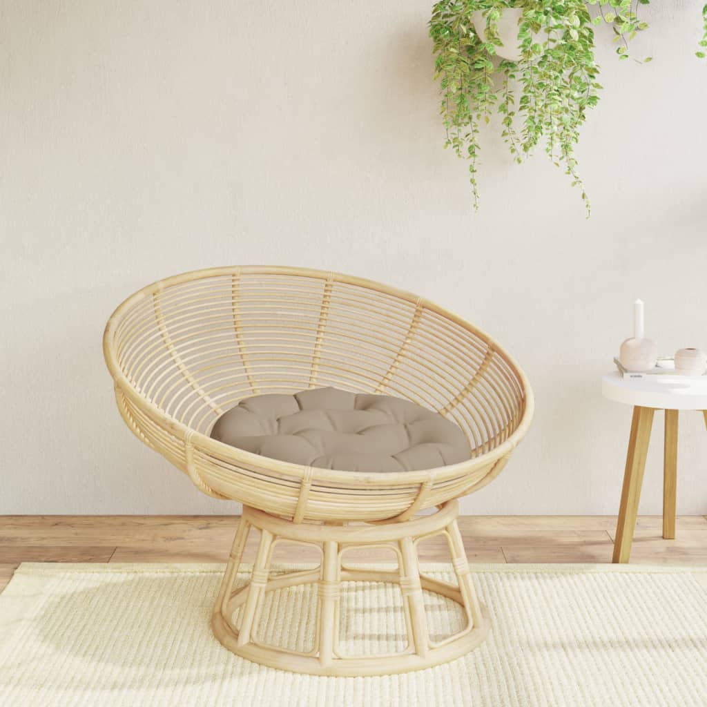 Round Cushion Taupe Ø 60 x11 cm Oxford Fabric