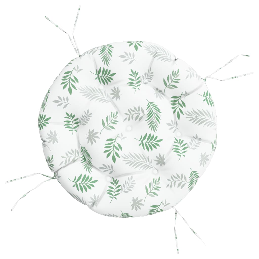 Round Cushion Leaf Pattern Ø 60 x11 cm Oxford Fabric