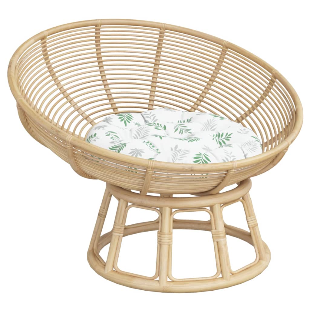 Round Cushion Leaf Pattern Ø 60 x11 cm Oxford Fabric