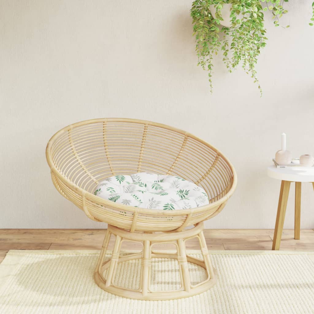 Round Cushion Leaf Pattern Ø 60 x11 cm Oxford Fabric