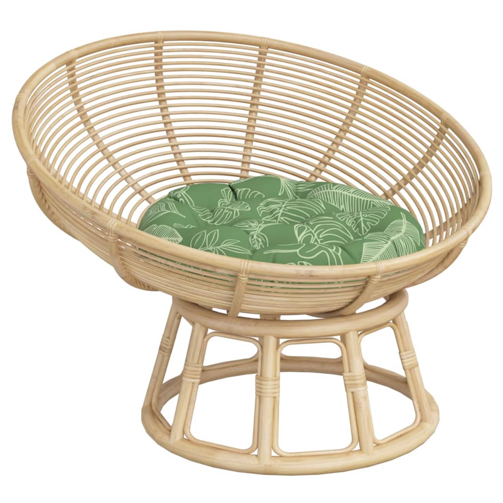 Round Cushion Leaf Pattern Ø 60 x11 cm Oxford Fabric