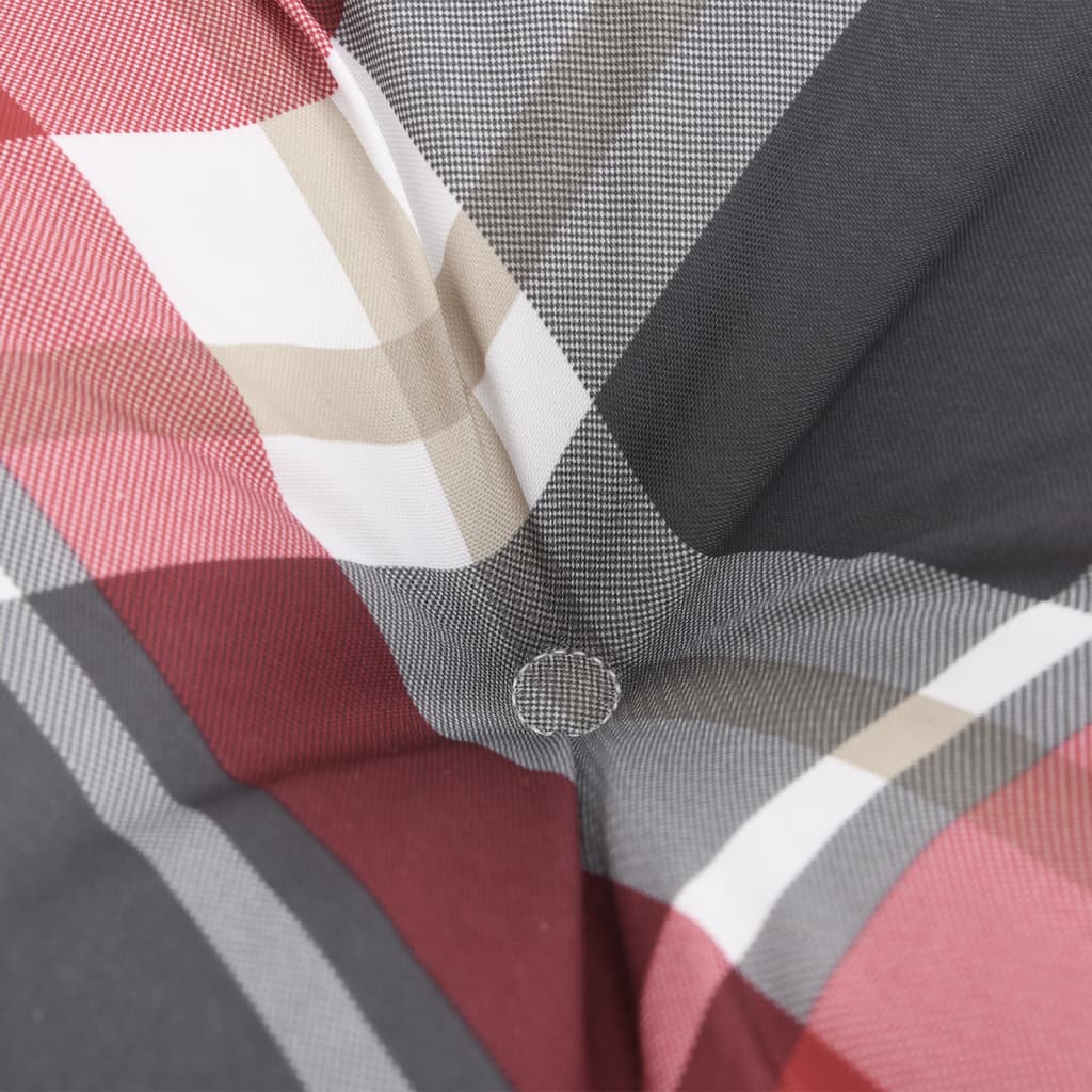 Round Cushion Red Check Pattern Ø 100 x11 cm Oxford Fabric