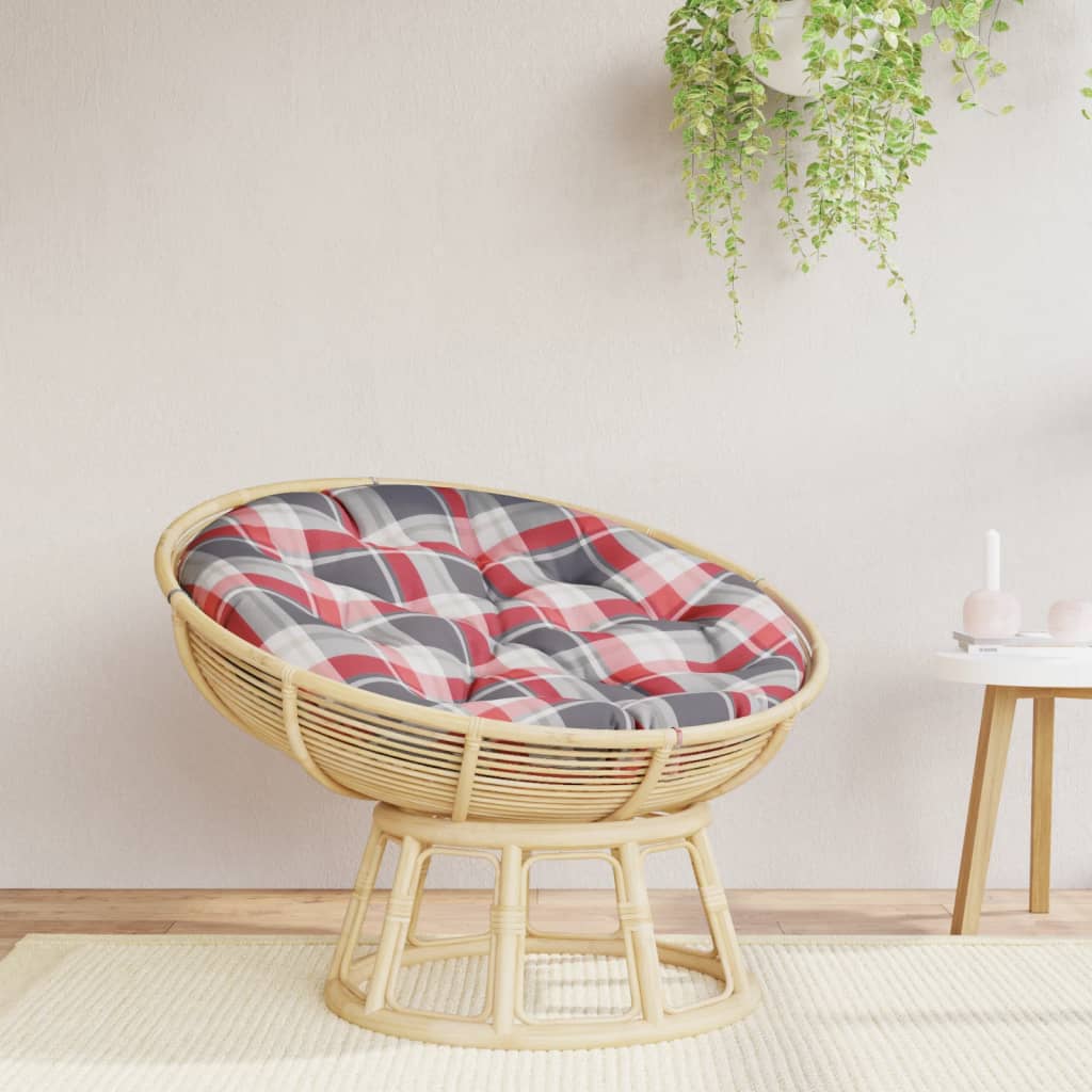 Round Cushion Red Check Pattern Ø 100 x11 cm Oxford Fabric