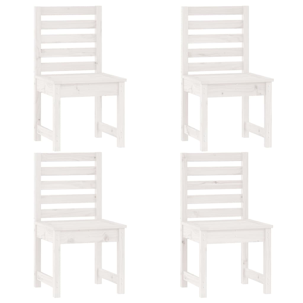 vidaXL 5 Piece Garden Dining Set White Solid Wood Pine