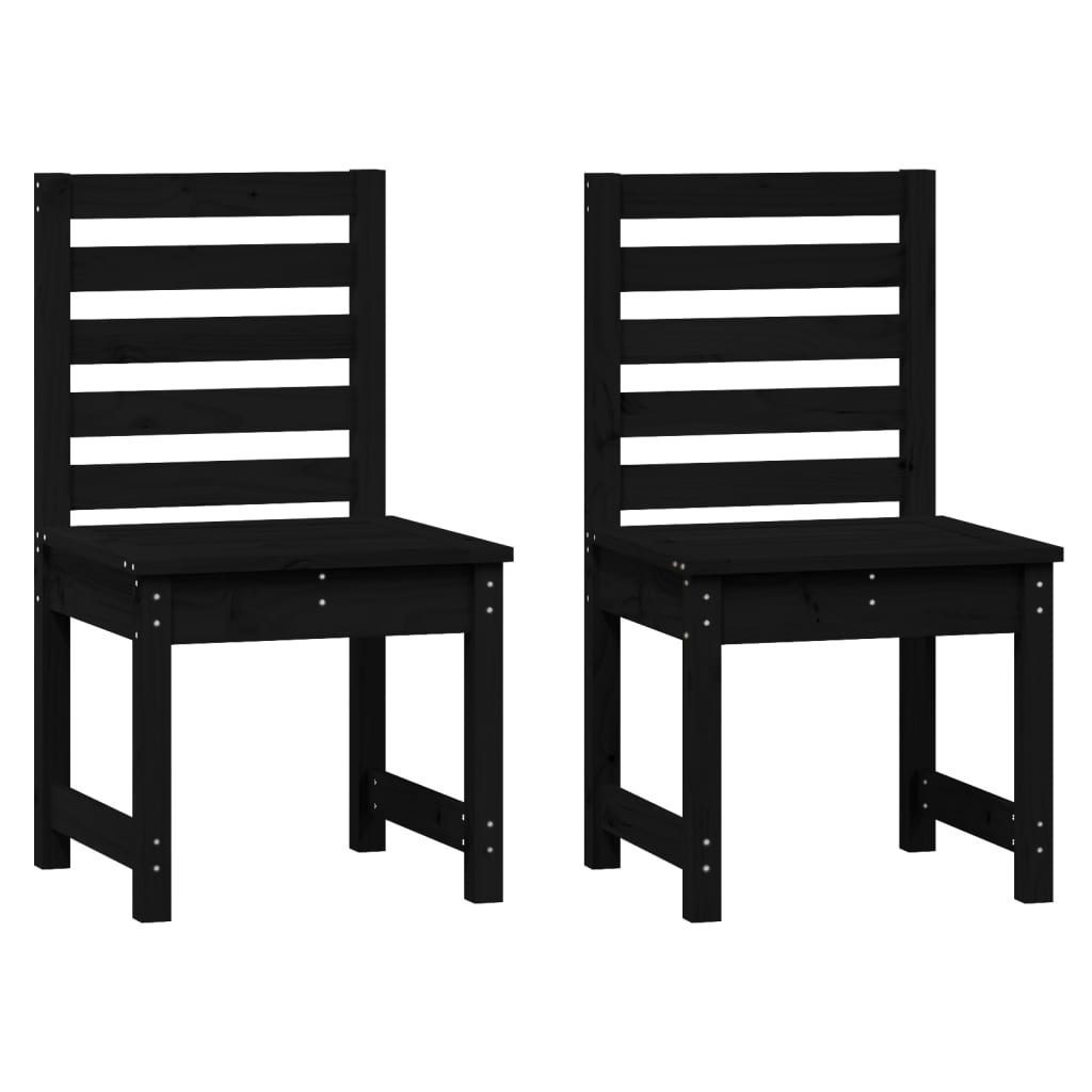 vidaXL 4 Piece Garden Dining Set Black Solid Wood Pine