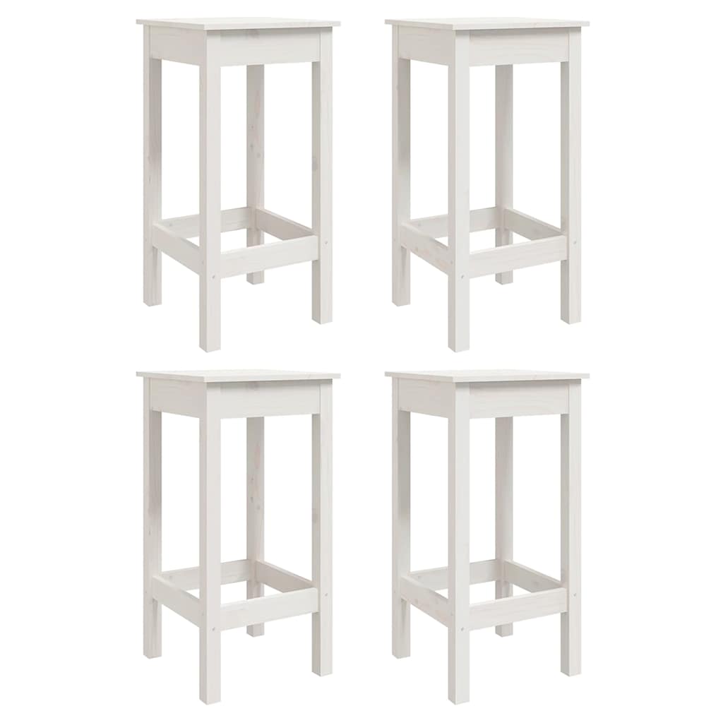 5 Piece Garden Bar Set White Solid Wood Pine
