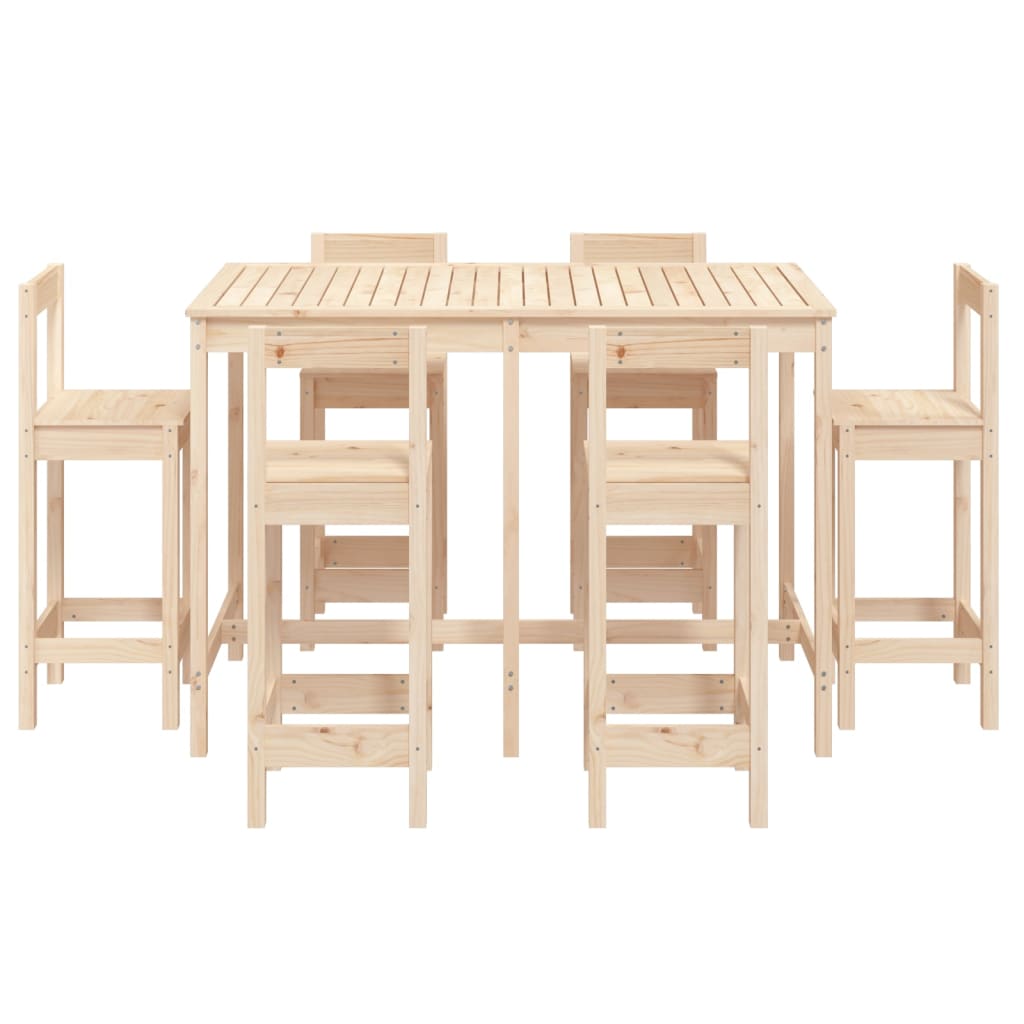 vidaXL 7 Piece Garden Bar Set Solid Wood Pine