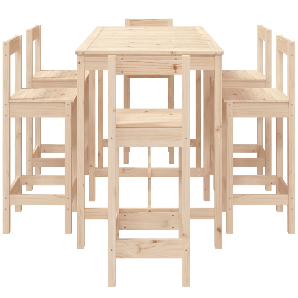 vidaXL 7 Piece Garden Bar Set Solid Wood Pine