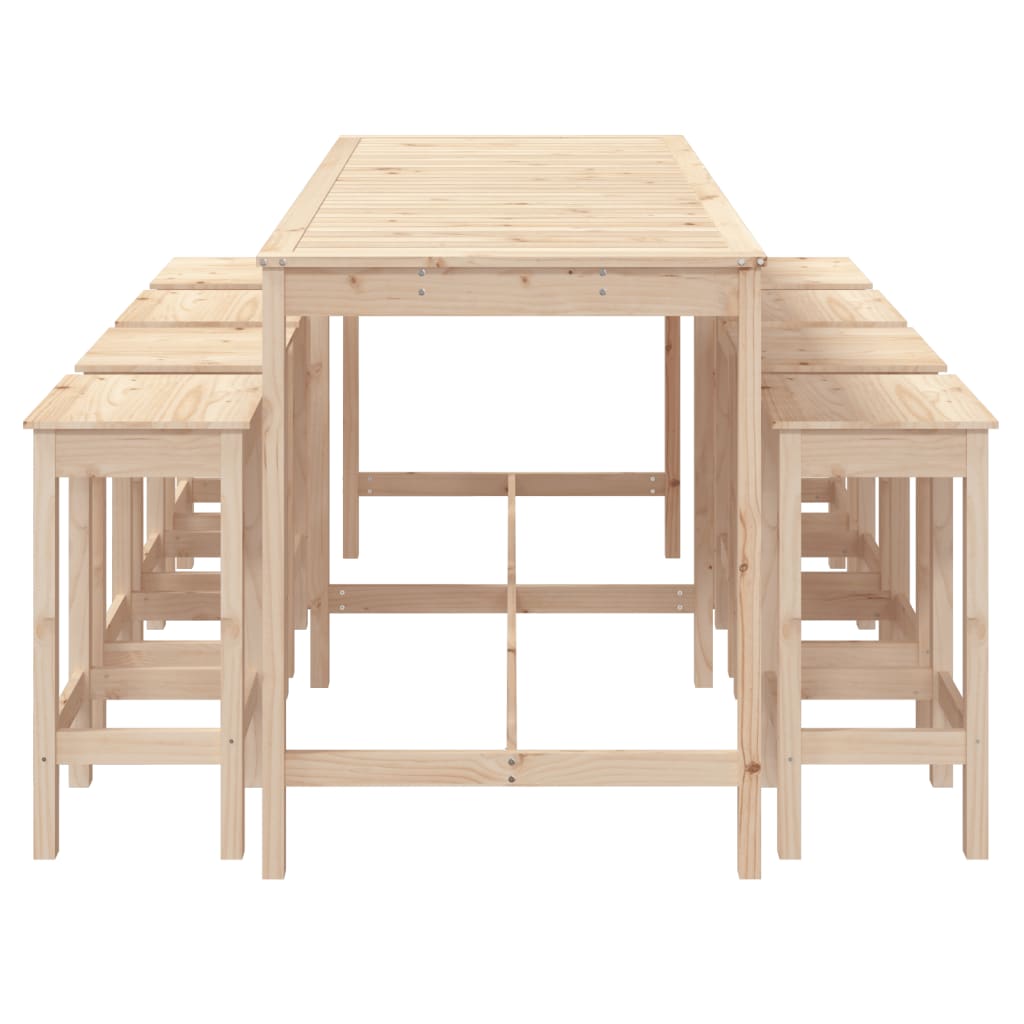 vidaXL 9 Piece Garden Bar Set Solid Wood Pine