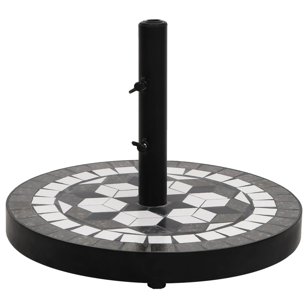 vidaXL Parasol Base Black and White Round 12 kg