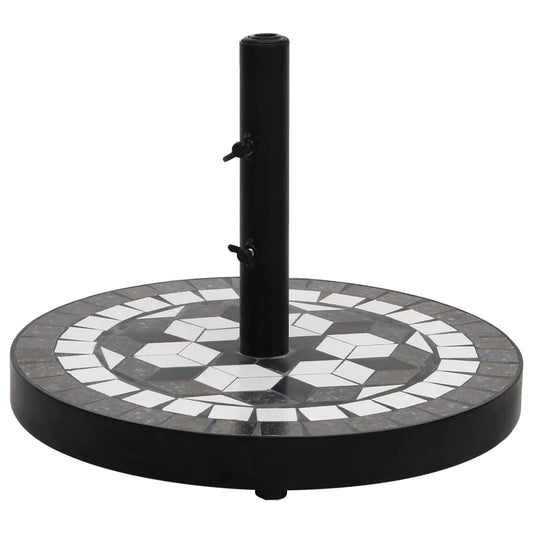 vidaXL Parasol Base Black and White Round 12 kg