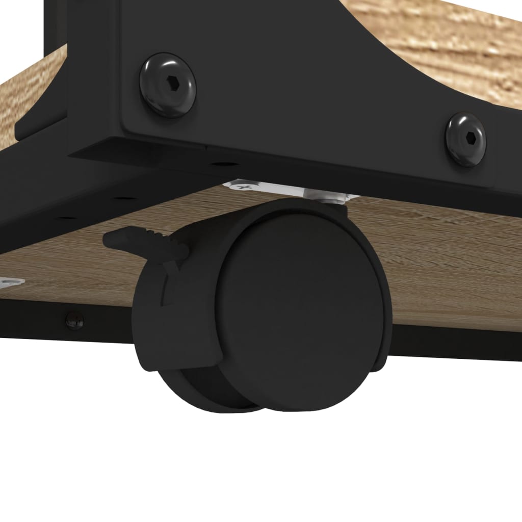 Side Table with Wheels Sonoma Oak 50x35x55,5cm Engineered Wood