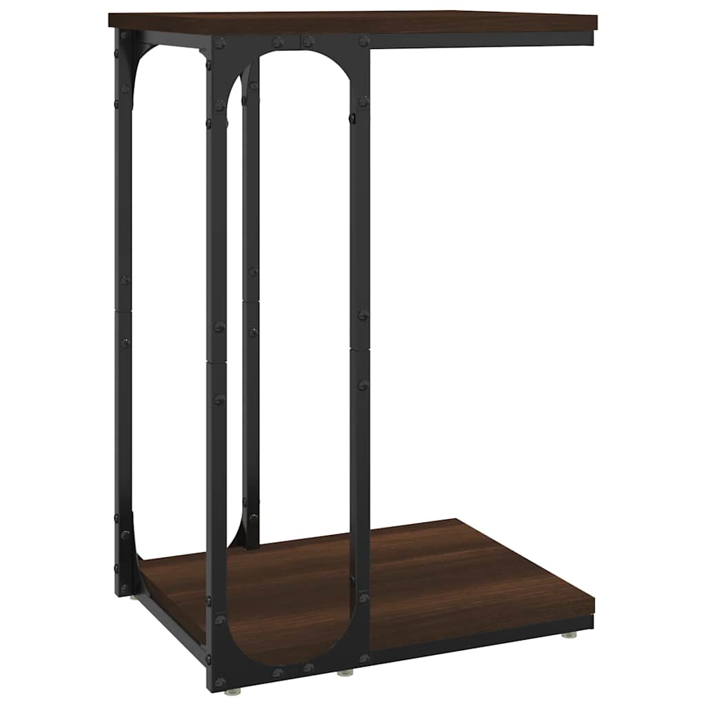 Side Table Brown Oak 40x30x60 cm Engineered Wood