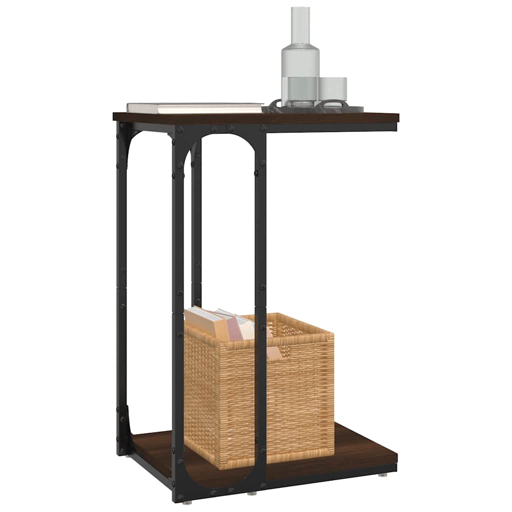 Side Table Brown Oak 40x30x60 cm Engineered Wood