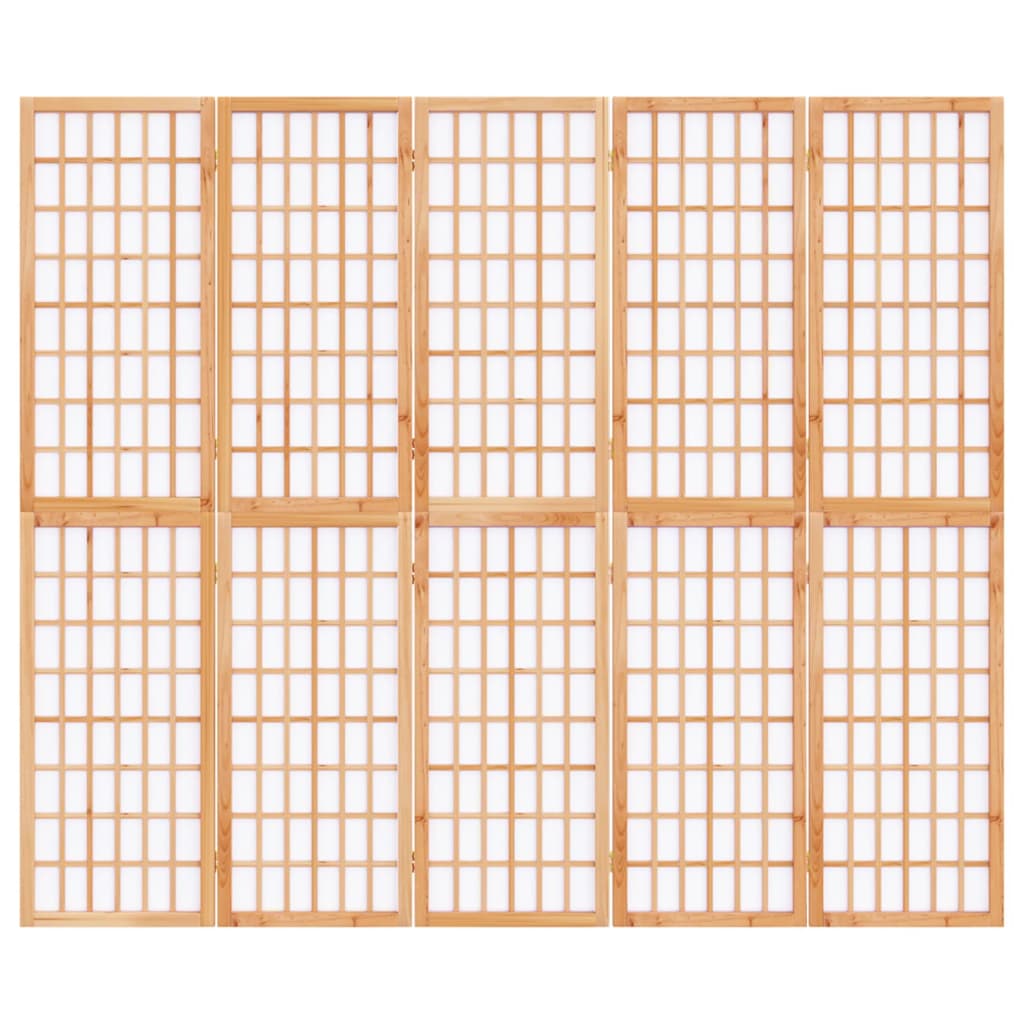Folding 5-Panel Room Divider Japanese Style 200x170 cm