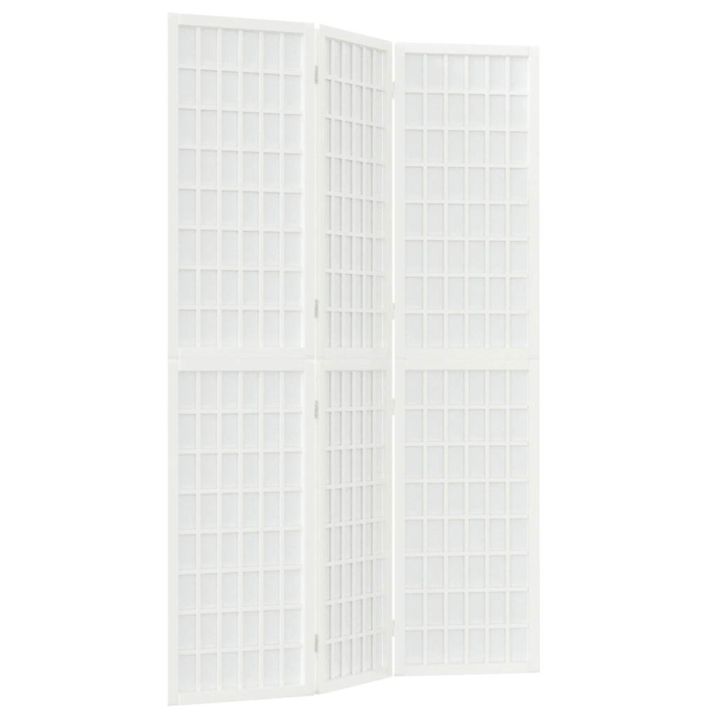 Folding 3-Panel Room Divider Japanese Style 120x170 cm White