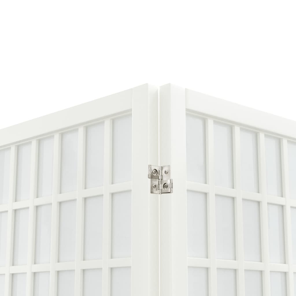Folding 4-Panel Room Divider Japanese Style 160x170 cm White