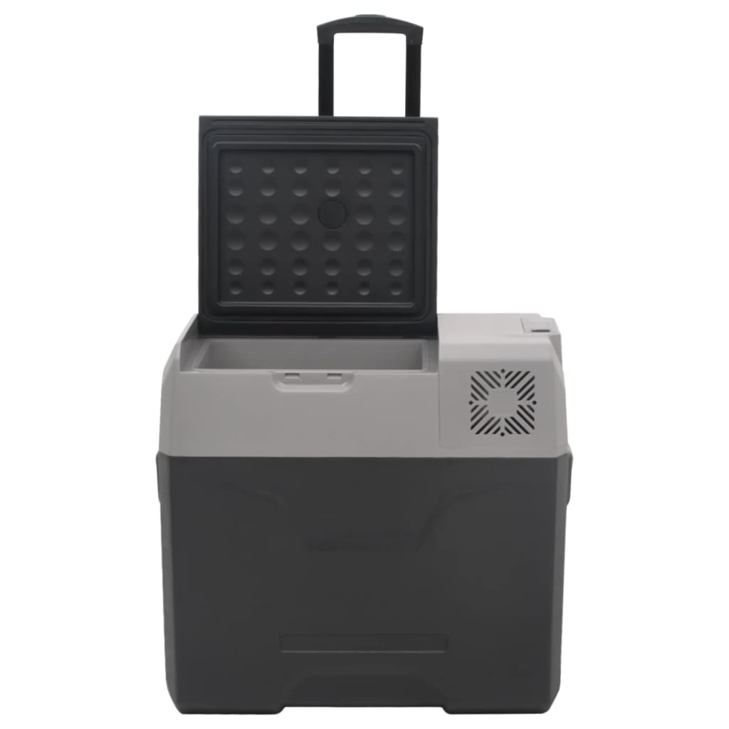 vidaXL Cool Box with Wheel and Handle Black&Grey 50 L Polypropylene