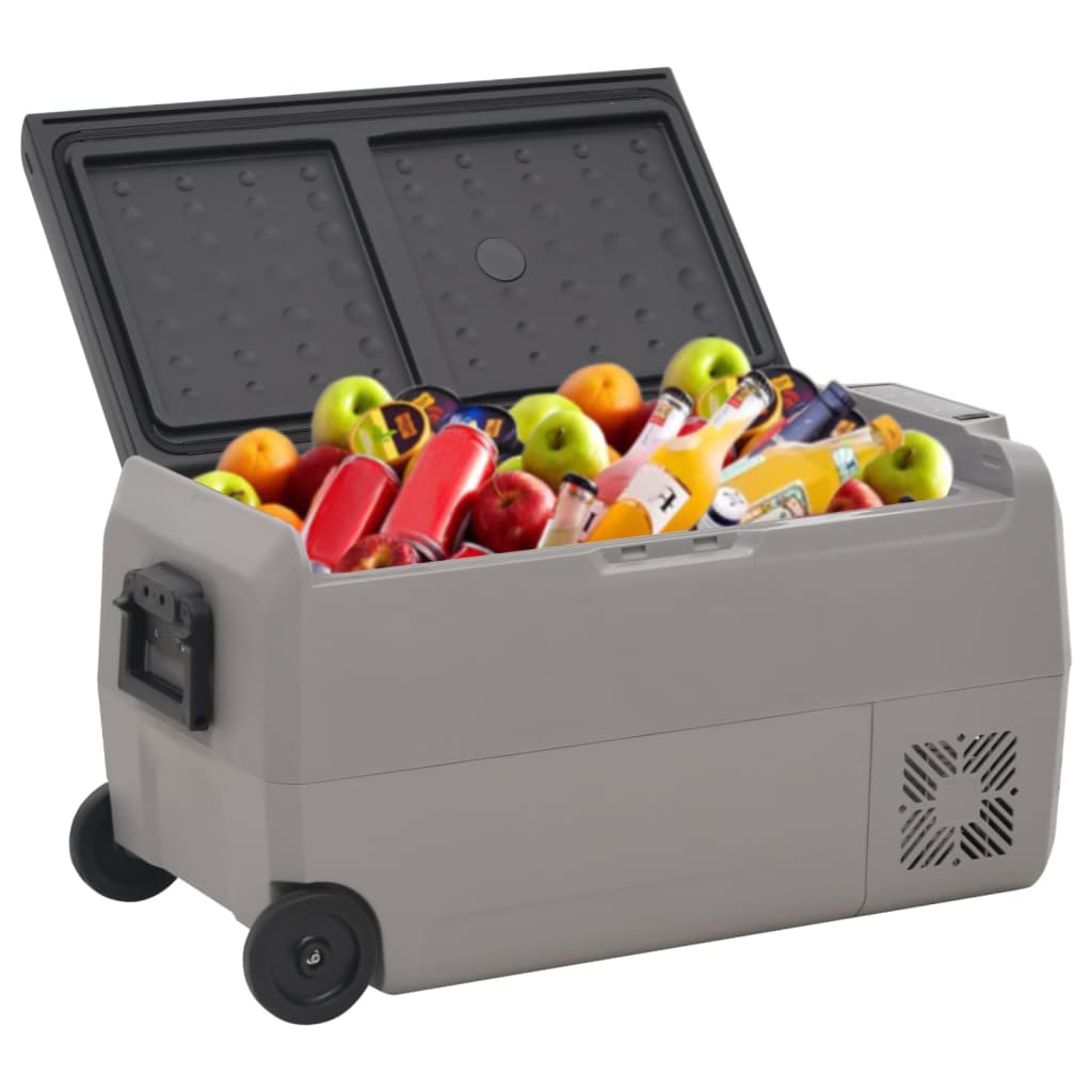 Cool Box with Wheel and Handle Black & Grey 36 L PP & PE