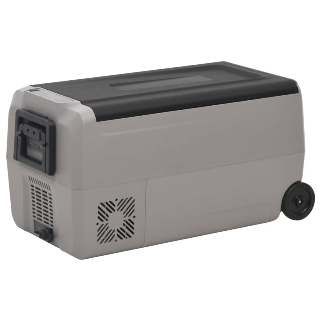 Cool Box with Wheel and Handle Black & Grey 50 L PP & PE