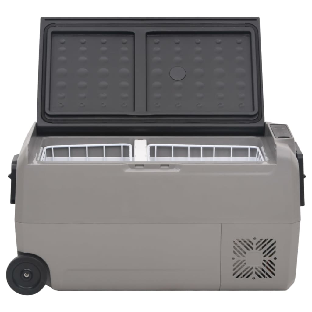 Cool Box with Wheel and Handle Black & Grey 50 L PP & PE